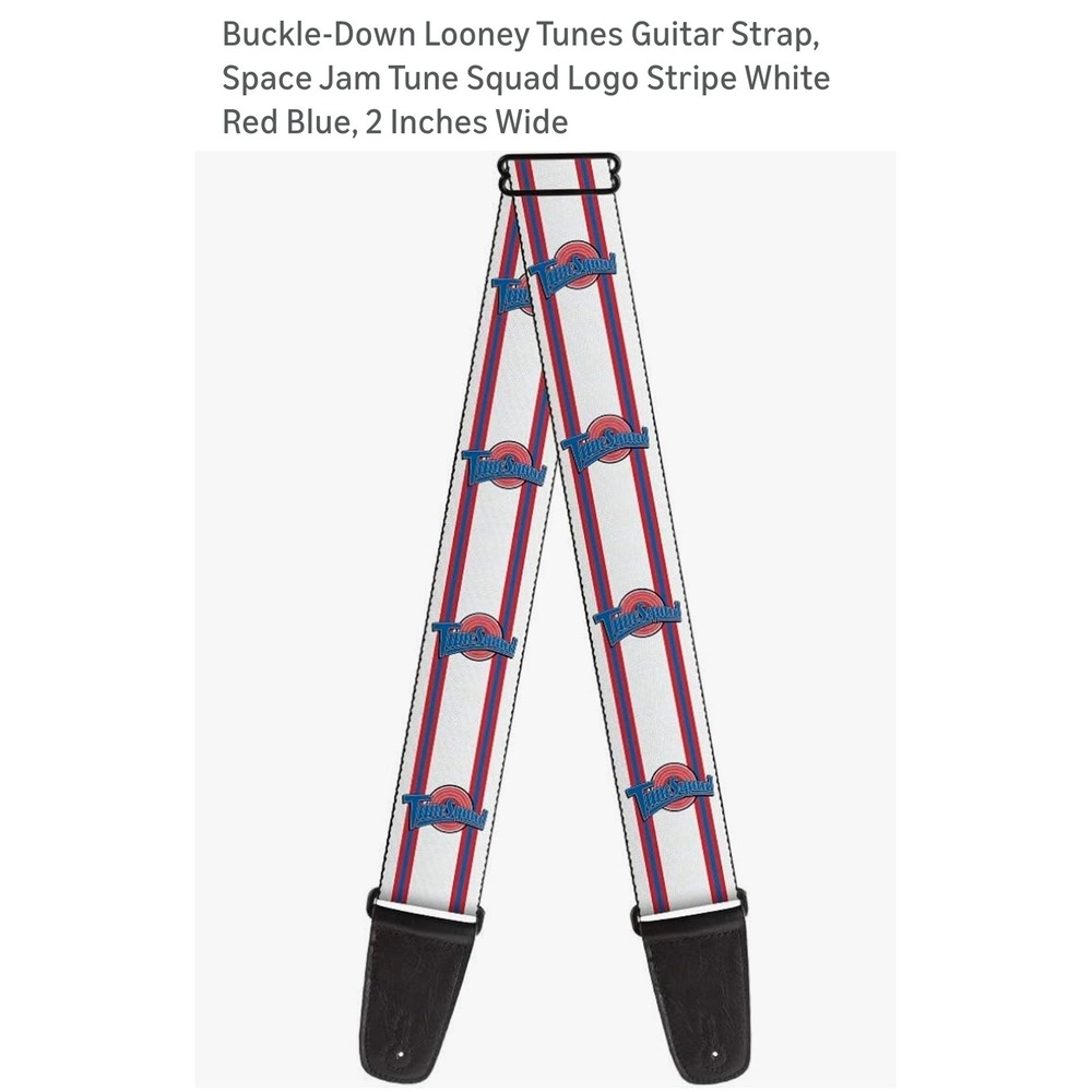 Buckle-Down Looney Tunes Guitar Strap Space‎ Jam Tune Squad Stripe